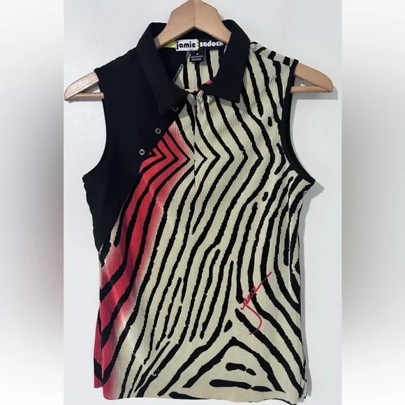 Jamie Sadock Abstract 1/4 Zip Sleeveless Golf Tank - Picture 3 of 12